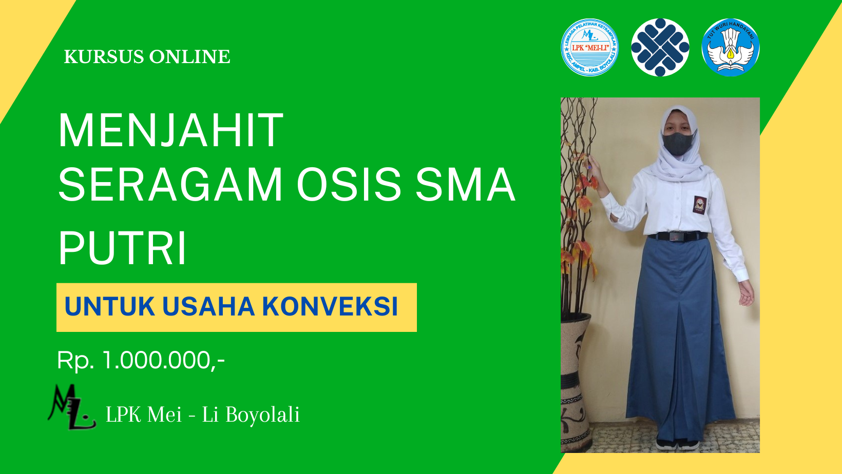 Membuat Seragam Osis SMA Putri Untuk Usaha Konveksi (Bauran)