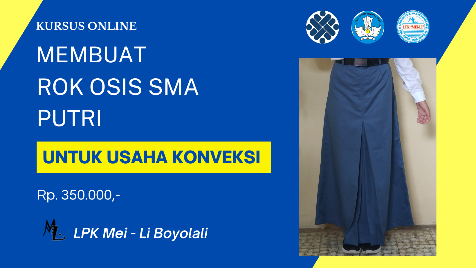 Membuat Rok Osis SMA Putri Untuk Usaha Konveksi ( Bauran )