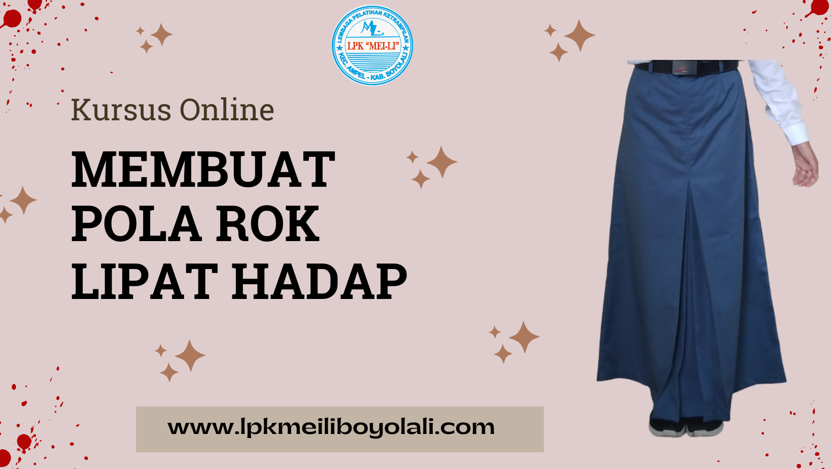 Membuat Pola Rok Lipat Hadap